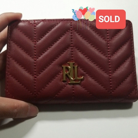 Lauren Ralph Lauren Handbags - NWT Lauren Ralph Lauren Carrington New Compact Leather Wallet In Red